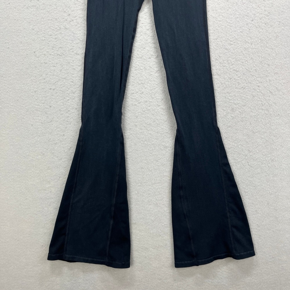Free People Movement Penny Pull On Flare Pants Women XS/S Black Ribbed Yoga Boho - Picture 3 of 12